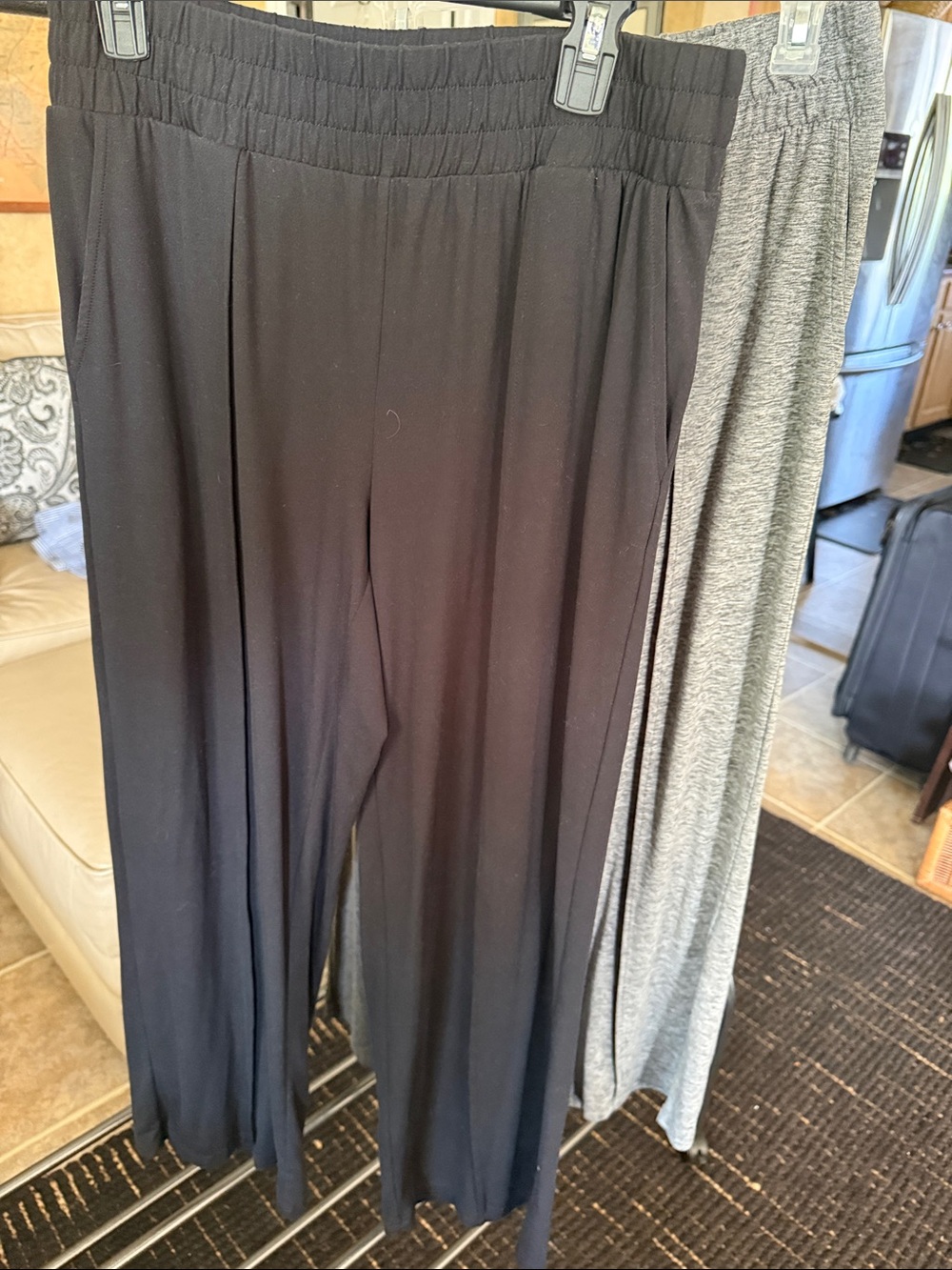 Women's Black & Grey Wide-Leg Pull-On Pants 2PK 0035